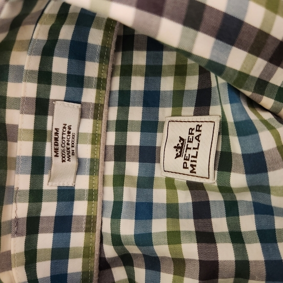 Peter Millar Men's Checkered Shirt, Sz M - Picture 6 of 8